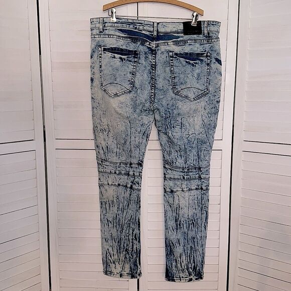 Road Narrows Jeans Size 40 Stretch Acid Wash Distressed Denim - Picture 13 of 16